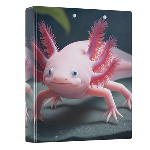 Cute Axolotl 3 Ring Binders, Notebook Binder with Anti Slip Clip Decorative Three Ring Binder for School Office Home, 1 Pack Cute Axolotl 3 Ring Binders, Notebook Binder with Anti Slip Clip Decorative Three Ring Binder for School Office Home, 1 Pack von CHIFIGNO