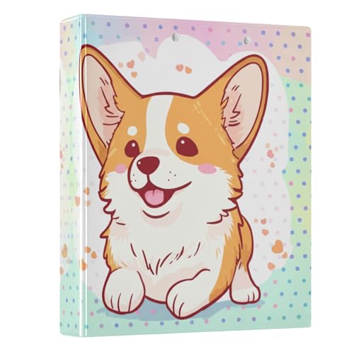 Cute Dog Pastell Polka Dots 3,5 cm Ordner 3 Ringe mit 3 Innentaschen, dekoratives süßes Ordner, Notizbuch für Schule, Büro, Zuhause, 1 Packung Cute Dog Pastell Polka Dots 3,5 cm Ordner 3 Ringe mit 3 Innentaschen, dekoratives süßes Ordner, Notizbuch für Schule, Büro, Zuhause, 1 Packung von CHIFIGNO