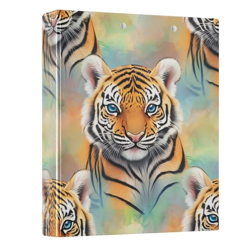 Dekoratives Ringbuch mit 3 Ringen, 3,8 cm, für 200 Blatt, Basisbuch, Notizbuch für Schule, Büro, Zuhause, bezaubernde Tiger, Batikfärbung, 1 Packung Dekoratives Ringbuch mit 3 Ringen, 3,8 cm, für 200 Blatt, Basisbuch, Notizbuch für Schule, Büro, Zuhause, bezaubernde Tiger, Batikfärbung, 1 Packung von CHIFIGNO