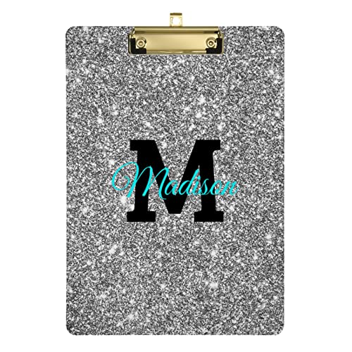 Benutzerdefiniertes Klemmbrett, A4, Briefgröße, silberfarben, Büro-Schreibtafel mit niedrigem Profil, Metallclip, für Studenten, Männer, Frauen, 22,9 x 31,8 cm Benutzerdefiniertes Klemmbrett, A4, Briefgröße, silberfarben, Büro-Schreibtafel mit niedrigem Profil, Metallclip, für Studenten, Männer, Frauen, 22,9 x 31,8 cm von CHIFIGNO