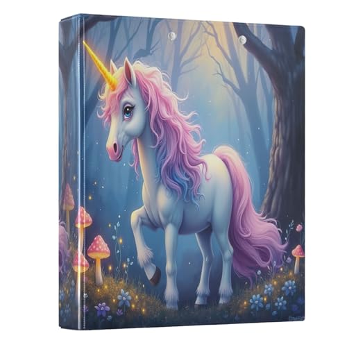 Weißes Einhorn-Ordner mit 3 Ringen, 3,8 cm, robuste Basisordner mit 3 Innentaschen, runder Ringordner für Schule, Büro, 1 Packung Weißes Einhorn-Ordner mit 3 Ringen, 3,8 cm, robuste Basisordner mit 3 Innentaschen, runder Ringordner für Schule, Büro, 1 Packung von CHIFIGNO