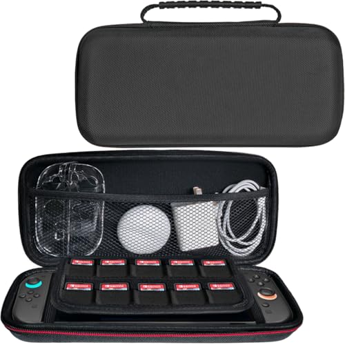 CHIKIXSON Tasche Kompatibel mit Switch 2, Harte Tragetasche Switch 2025 Hülle, Schutz Switch Case für Aufbewahrung Konsole und Zubehör, Kratzfest, Stoßfest, Schwarz CHIKIXSON Tasche Kompatibel mit Switch 2, Harte Tragetasche Switch 2025 Hülle, Schutz Switch Case für Aufbewahrung Konsole und Zubehör, Kratzfest, Stoßfest, Schwarz von CHIKIXSON