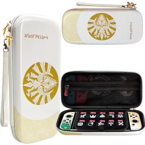 CHIKIXSON Tasche für Switch und Switch OLED, Switch Tragetasche Zelda Tears of The Kingdom, Hart Schutz Taschen Aufbewahrung 10 Spiel Karten, Weiß CHIKIXSON Tasche für Switch und Switch OLED, Switch Tragetasche Zelda Tears of The Kingdom, Hart Schutz Taschen Aufbewahrung 10 Spiel Karten, Weiß von CHIKIXSON