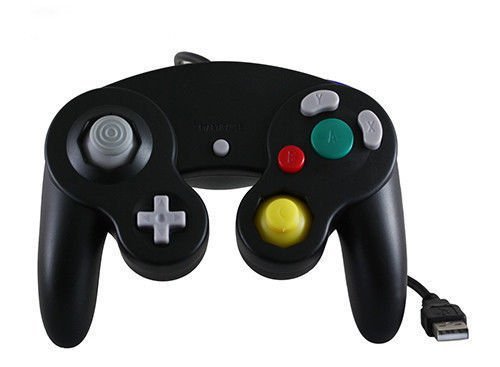 Childhood USB Retro verdrahteter Controller Joystick für NGC Style PC Mac Black von CHILDMORY