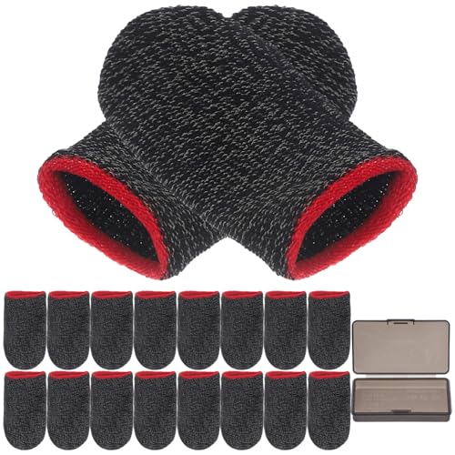 CHILDWEET 1 Satz Spiel Fingerband Handschuhe Zum Bildschirm Atmungsaktiver Fingerschutz Daumengriffschalter Handwärmer Daumen Ärmel Gaming-kopfhörer Nylon Rot von CHILDWEET