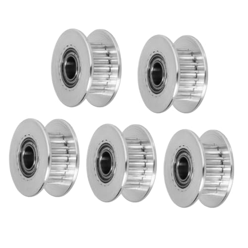 CHILDWEET 5Stücke Teiliges Aluminium Zahnriemenscheibe Zähne mit Bohrung für Robuste Umlenkrolle für Lineare Bewegung Riemenbreite für DIY Projekte von CHILDWEET