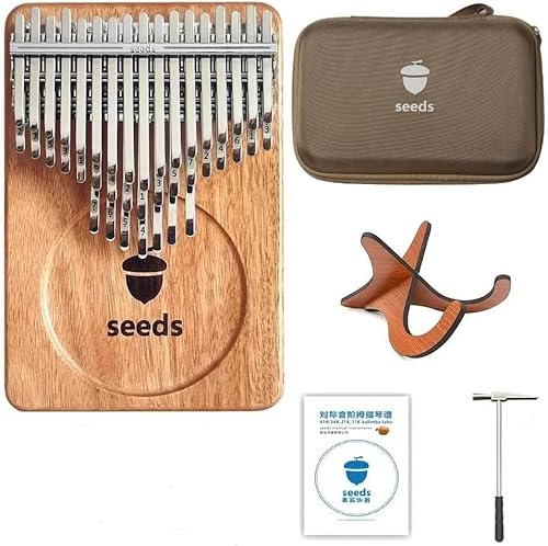 seeds kalimba Daumenklavier Thumb Piano 41 Tasten Chromatisch C-gestimmtes Okoumé-Holz Flaches Brett Ultraleichtes Tragbares Marimbas Mbira Finger Piano von CHILL ANGELS（指天使）