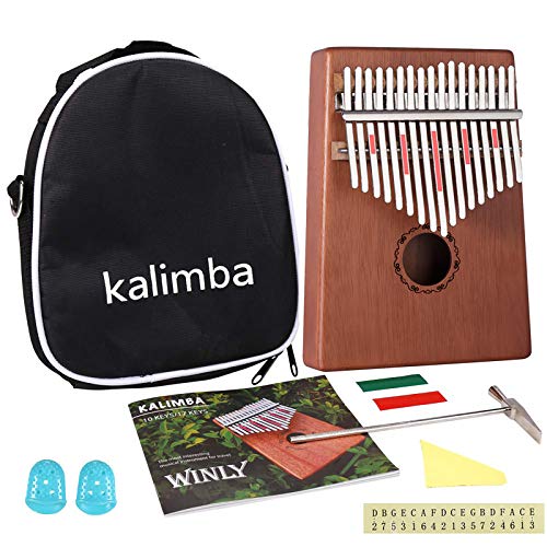 Kalimba 17 Schlüssel - Kalimba Daumenklavier, mit Lernanleitung und Stimmhammer, tragbares Mbira Sanza afrikanisches Holz Finger-Klavier für Kinder Erwachsene Anfänger von CHILLSILA