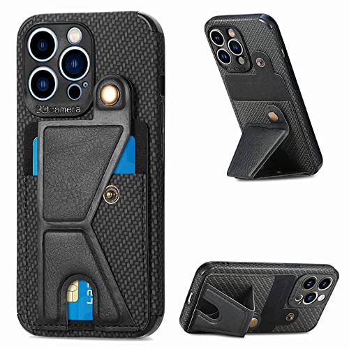 CHILZO Magnetische Kartenhalter-Mappen-Ständer-Hülle für iPhone 13 11 12 14 Pro Max XR X XS 7 8 Plus Se 2022 6s Tasche Cover Kohlefaser-Tasche, Schwarz, für iPhone 12Mini CHILZO Magnetische Kartenhalter-Mappen-Ständer-Hülle für iPhone 13 11 12 14 Pro Max XR X XS 7 8 Plus Se 2022 6s Tasche Cover Kohlefaser-Tasche, Schwarz, für iPhone 12Mini von CHILZO