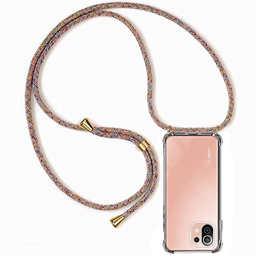 CHIMUCO Handykette Hülle kompatibel mit Xiaomi Mi 11 Lite 4G / 11 Lite 5G, Handyhülle Handy Necklace Hülle mit Band Schutzhülle Kordel zum Umhängen Transparent Weich TPU Silikon Tasche, Rainbow CHIMUCO Handykette Hülle kompatibel mit Xiaomi Mi 11 Lite 4G / 11 Lite 5G, Handyhülle Handy Necklace Hülle mit Band Schutzhülle Kordel zum Umhängen Transparent Weich TPU Silikon Tasche, Rainbow von CHIMUCO