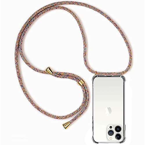 CHIMUCO Handykette Hülle kompatibel mit iPhone 13 Pro, Handyhülle Handy Necklace Hülle mit Band Schutzhülle Kordel zum Umhängen Transparent Weich TPU Silikon Tasche Case for iPhone 13 Pro, Rainbow CHIMUCO Handykette Hülle kompatibel mit iPhone 13 Pro, Handyhülle Handy Necklace Hülle mit Band Schutzhülle Kordel zum Umhängen Transparent Weich TPU Silikon Tasche Case for iPhone 13 Pro, Rainbow von CHIMUCO
