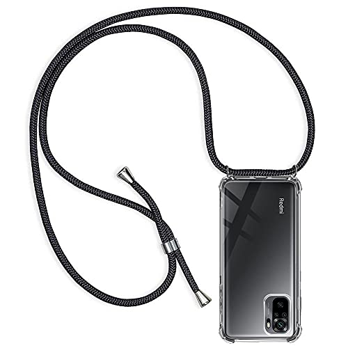 Handykette Hülle kompatibel mit Xiaomi Redmi Note 10 4G / Redmi Note 10S, Handyhülle Handy Necklace Hülle mit Band Schutzhülle Kordel zum Umhängen Transparent Weich TPU Silikon Tasche, Schwarz Handykette Hülle kompatibel mit Xiaomi Redmi Note 10 4G / Redmi Note 10S, Handyhülle Handy Necklace Hülle mit Band Schutzhülle Kordel zum Umhängen Transparent Weich TPU Silikon Tasche, Schwarz von CHIMUCO