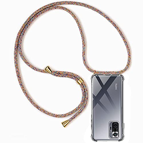 Handykette Hülle kompatibel mit Xiaomi Redmi Note 10 Pro / Note 10 Pro Max, Handyhülle Handy Necklace Hülle mit Band Schutzhülle Kordel zum Umhängen Transparent Weich TPU Silikon Tasche, Rainbow Handykette Hülle kompatibel mit Xiaomi Redmi Note 10 Pro / Note 10 Pro Max, Handyhülle Handy Necklace Hülle mit Band Schutzhülle Kordel zum Umhängen Transparent Weich TPU Silikon Tasche, Rainbow von CHIMUCO