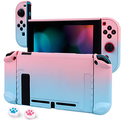 CHIN FAI Dockable Case für Nintendo Switch Hard Shell Schutzhülle für Nintendo Switch Console und Joy-Con Controller mit 2 Stäben (Blau-Rosa) von CHIN FAI