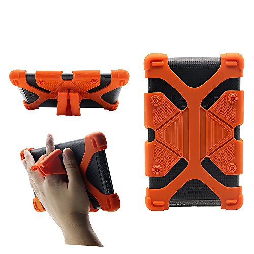 CHINFAI Universal 7 Zoll Tablet Hülle Stoßfest Silikon Ständer Cover für alle Versionen RCA Voyager Vankyo Yuntab Samsung Google Nexus MatrixPad Z1 Huawei 7 Zoll Android Tablet und mehr, Orange CHINFAI Universal 7 Zoll Tablet Hülle Stoßfest Silikon Ständer Cover für alle Versionen RCA Voyager Vankyo Yuntab Samsung Google Nexus MatrixPad Z1 Huawei 7 Zoll Android Tablet und mehr, Orange von CHIN FAI