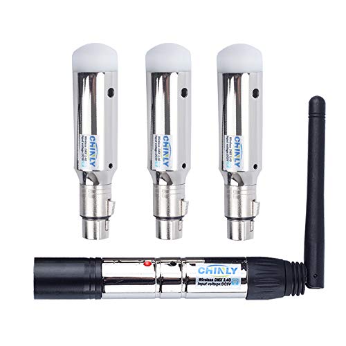 CHINLY DMX512 2,4G ISM 1 Sender und 3 Kabellose Empfänger Eingebauter Akku Wiederaufladbar für LED DJ Bühnen Bar Partylichter CHINLY DMX512 2,4G ISM 1 Sender und 3 Kabellose Empfänger Eingebauter Akku Wiederaufladbar für LED DJ Bühnen Bar Partylichter von CHINLY