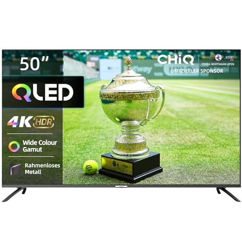 CHIQ 50 Zoll UHD 4K Smart TV, QLED HDR10, Google Assistant, Chromecast Built-in, Netflix, WiFi, Dolby Audio, Bluetooth 5.0 von CHIQ