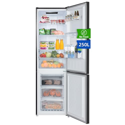 CHIQ CBM250NEBD Freistehender Kühlschrank mit Gefrierfach | Kühlgefrierkombination Low-frost| 12 Jahre Garantie auf den Kompressor* | schwarz von CHIQ