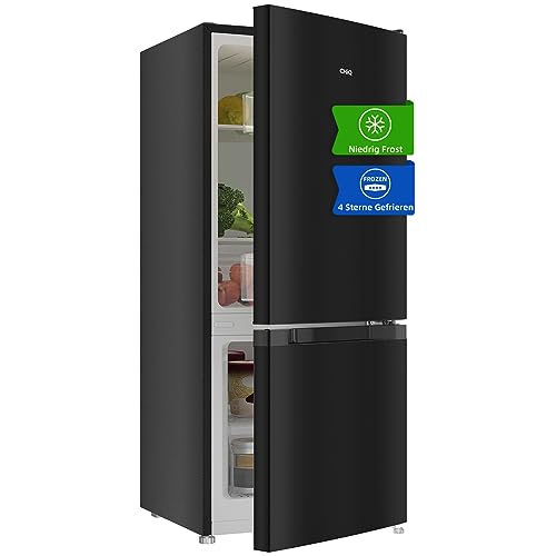 CHIQ Freistehender Kühlschrank mit Gefrierfach | Kühl-Gefrierkombination Low-frost Technologie | 12 Jahre Garantie auf den Kompressor*, Dunkler Edelstahl Look (117L) | 114 x 47 x 49,5 cm (HxBxT) von CHIQ