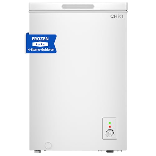 CHiQ FCF98DE Gefriertruhe 99 L, 54,5 x 47,6 x 83,5 cm, 4-Sterne-Gefrieren, Thermostatsteuerung, Drahtgestell, Schwebetür, Geräuscharm, Weiß CHiQ FCF98DE Gefriertruhe 99 L, 54,5 x 47,6 x 83,5 cm, 4-Sterne-Gefrieren, Thermostatsteuerung, Drahtgestell, Schwebetür, Geräuscharm, Weiß von CHIQ