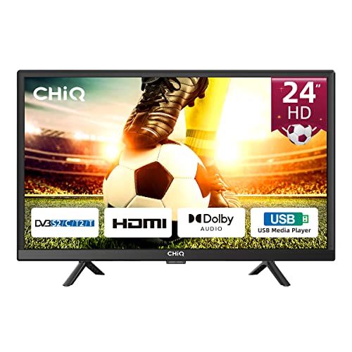 CHiQ TV,24 Zoll(60 cm),HD Ready, LED Fernseher,Dolby Audio,H.265/HEVC,USB Media Player,Triple Tuner(DVB-T/T2/C/S2),HDMI/USB/Kopfhörer/CI/RF,Hotelmodus,Monitor und TV mit Doppeltem Verwendungszweck von CHIQ
