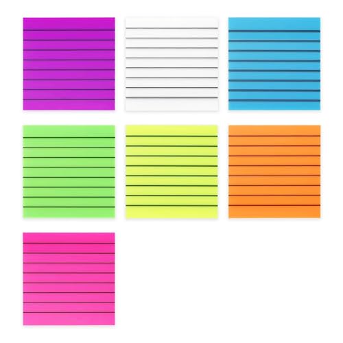 Buntes Notizpapier, 7,6 x 7,6 cm breit, liniert, selbstklebend, PET-Notizpapier, Taschennotizblöcke zum Schreiben, Notizen, 1500 Blatt von CHIZISX