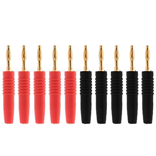 CHIZISX 10 Stück 2 Mm Drahtkabel Löttyp Männlich Bananenstecker Klinkenstecker Musikalischer Lautsprecherkabel Pin Adapter Vergoldet von CHIZISX