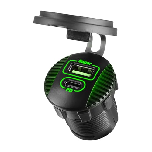 CHIZISX Doppelausgang 36 W USB Typ C Auto lädt mit LED-Licht und verfügt über Schnellladeadapter für Fahrzeugboote von CHIZISX