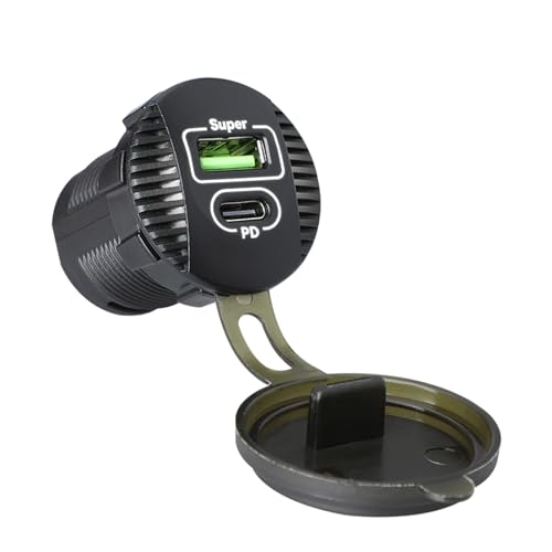 CHIZISX Doppelausgang 36 W USB Typ C Auto lädt mit LED-Licht und verfügt über Schnellladeadapter für Fahrzeugboote von CHIZISX