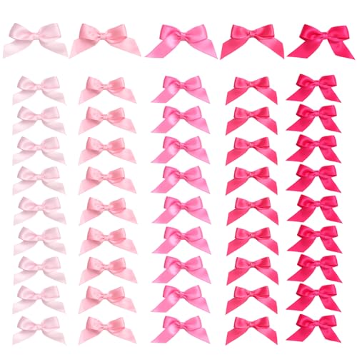Satinband-Schleifen mit doppelseitigem Klebeband, selbstklebende Schleifen für Geschenkverpackungen, Partydekoration, Hochzeitsgeschenke, Bastelarbeiten (Perlrosa + Rosa + Hot Pink + Kamelienrose + Satinband-Schleifen mit doppelseitigem Klebeband, selbstklebende Schleifen für Geschenkverpackungen, Partydekoration, Hochzeitsgeschenke, Bastelarbeiten (Perlrosa + Rosa + Hot Pink + Kamelienrose + von CHOIEO