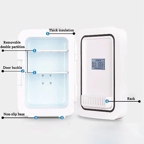 CHONGHAN Mini-Kühlschrank 8 l Mini-Kühlschrank Kühler und Erwärmung Kompakt, tragbar und leise, mit digitaler Temperaturregelung für Haus, Schlafzimmer, Sehen von CHONGHAN