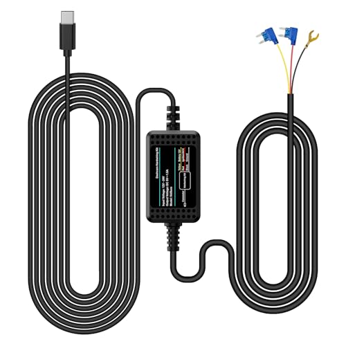 CHORTAU Dash Cam Hardwire Kit für Dashcams Modell B-T52 B-T002, Typ C 3-Leiter Hard Wire Kit mit Unterspannungsschutz von CHORTAU