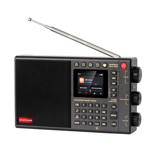 CHOYONG LC90 WiFi/4G Multi-Band-Smart-Internetradio, tragbar, AM/FM, Langwellen- und Kurzwellen-Radio-Empfänger mit SSB (einseitiges Band), Bluetooth, Kartenauswahl, alle Welt-Radios, Digitalradio von CHOYONG