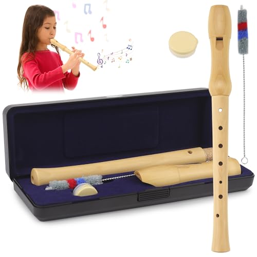 Blockflöte aus Holz Sopranblockflöte Holzblockflöte im deutschen Stil, Instrument für Kinder, Erwachsene, Anfänger, barocke Griffweise, C-Taste von CHRI