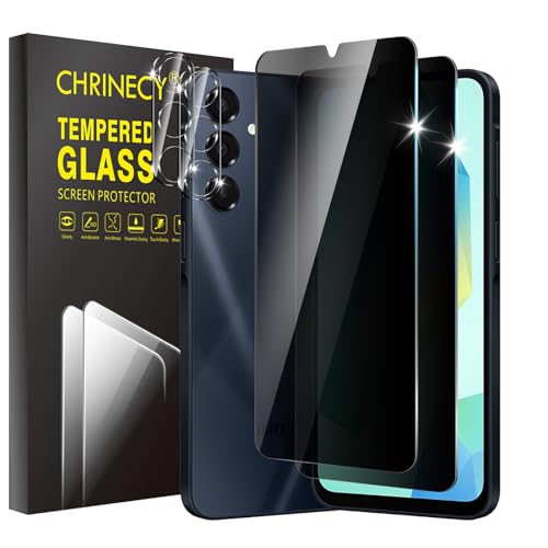 [2+2 Stück] Sichtschutz Schutzfolie Kompatibel mit Samsung Galaxy A16 5G / 4G Schutzglas und Kameraschutz, Anti-Spy Schutzglas, [9H Härte panzerglas] [Kratzfest] von CHRINECY