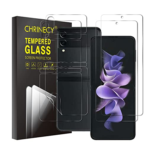 [2 Satz] Schutzfolie für Samsung Galaxy Z Flip 3 5G + Rückenschutzfolie, TPU Displayschutzfolie, Ultra-klar, Blasenfrei, Anti-Fingerabdruck, Kratzfest Folie, Präzises Design von CHRINECY