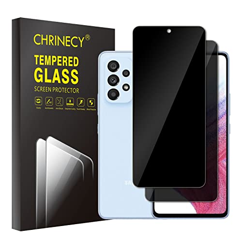 2 Stück Sichtschutz Schutzfolie Kompatibel mit Samsung Galaxy A53 Schutzglas, Anti-Spy Schutzglas, Sichtschutzfolie Panzerglasfolie, [9H Härte panzerglas] [Kratzfest] von CHRINECY