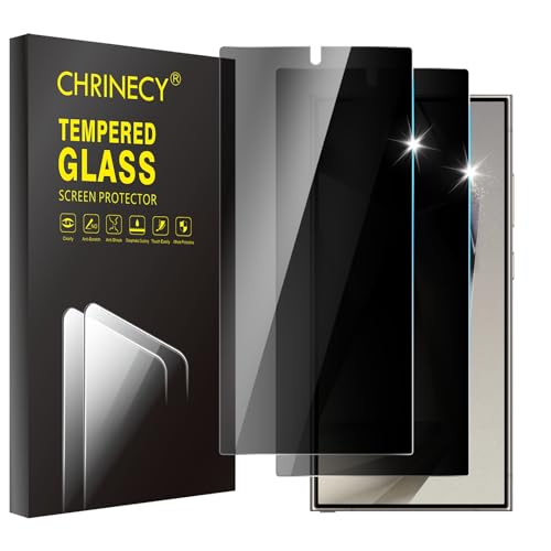 2 Stück Sichtschutz Schutzfolie Kompatibel mit Samsung Galaxy S24 Ultra Schutzglas, Anti-Spy Schutzglas, Sichtschutzfolie Panzerglasfolie, [9H Härte panzerglas] [Kratzfest] von CHRINECY
