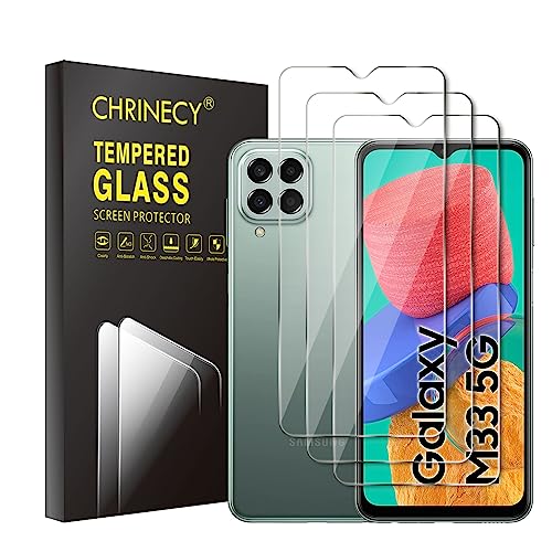 [3 Stück] Schutzfolie Kompatibel für Samsung Galaxy M33 5G, 9H Härte Schutzglas, Anti-Kratz, HD-Klar Displayschutzfolie, Blasenfrei, Anti-Öl, Ultrabeständig von CHRINECY