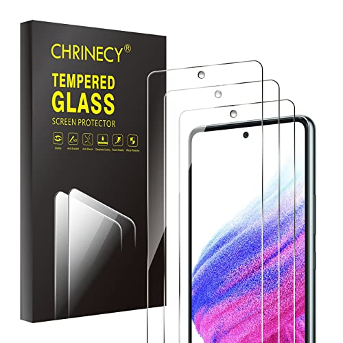 [3 Stück] Schutzfolie Kompatibel mit Samsung Galaxy A53 5G/A52S 5G/A52 4G&5G, 9H Härte, Anti-Kratz, HD-Klar Displayschutzfolie, Blasenfrei, Anti-Öl, Ultrabeständig von CHRINECY
