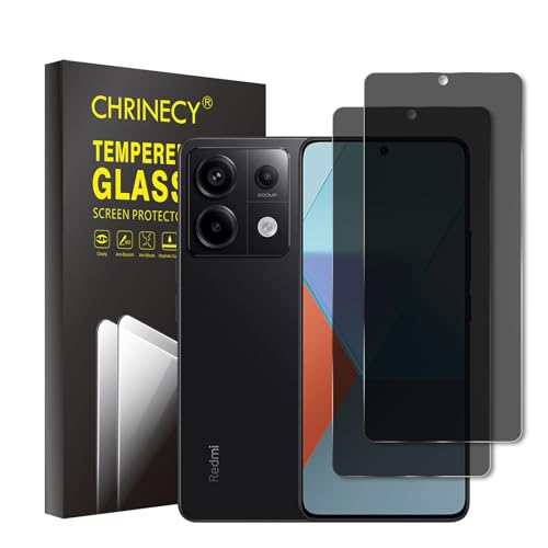 CHRINECY 2 Stück Sichtschutz Schutzfolie Kompatibel mit Xiaomi Redmi Note 13 Pro Schutzglas, Anti-Spy Schutzglas, Sichtschutzfolie Panzerglasfolie, [9H Härte panzerglas] [Kratzfest] von CHRINECY