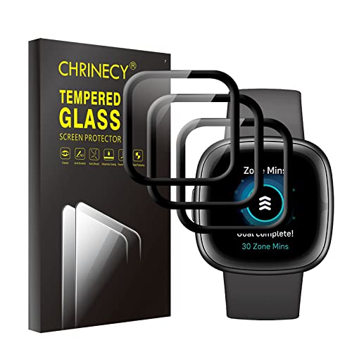 CHRINECY [3-Stück Kompatibel mit Fitbit versa 4/Fitbit Sense 2 Schutzfolie, Flexible Folie Soft HD Klar Displayschutzfolie, Anti-Kratz, Wasserdicht, Soft HD, Anti-Öl, Ultrabeständig von CHRINECY
