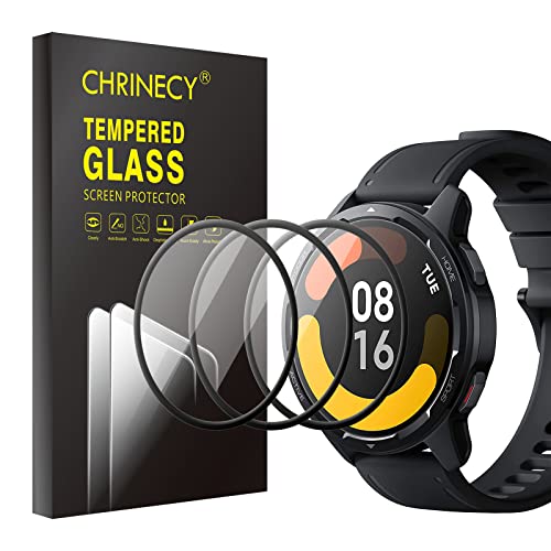 CHRINECY [3-Stück] Kompatibel mit Xiaomi Watch S1 Active Schutzfolie, 3D Gebogene Vollabdeckung Schutz Displayschutzfolie，HD, Wasserdicht, Anti-Kratz, Anti-Öl, Ultrabeständig von CHRINECY