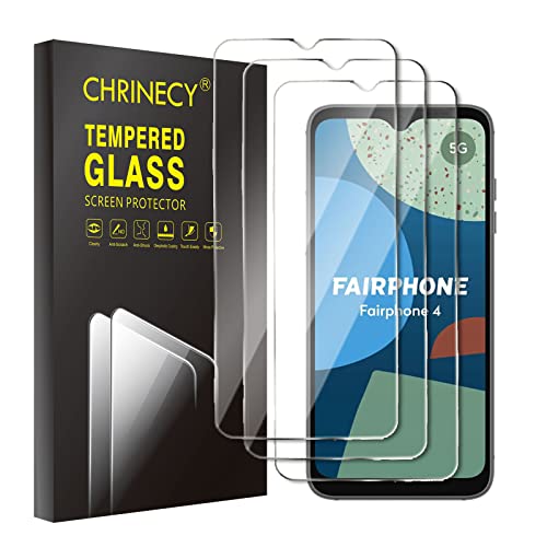 CHRINECY [3 Stück] Schutzfolie Kompatibel für Fairphone 4 5G, 9H Härte, Anti-Kratz, HD-Klar Displayschutzfolie, Blasenfrei, Anti-Öl, Ultrabeständig von CHRINECY