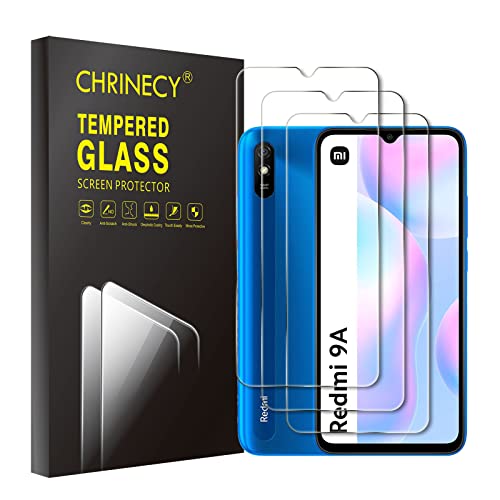 CHRINECY [3 Stück] Schutzfolie Kompatibel für Xiaomi Redmi 9A/Redmi 9AT, 9H Härte, Anti-Kratz, HD-Klar Displayschutzfolie, Blasenfrei, Anti-Öl, Ultrabeständig von CHRINECY