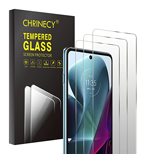 CHRINECY [3 Stück Temperglas Schutzfolie Kompatibel mit Motorola Moto G200 5G, 9H Härte, HD-Klar Displayschutzfolie, Anti-Kratz, Anti-Öl, Ultrabeständig, Anti-Fingerabdruck von CHRINECY