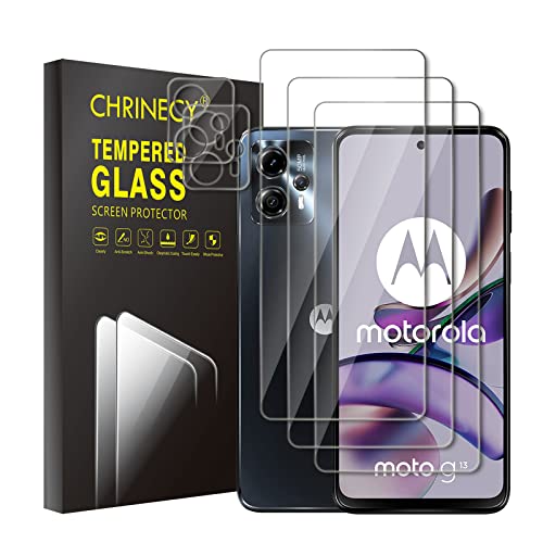 CHRINECY [5 Stück] 3 Stück Schutzfolie für Motorola Moto G13/G23 Schutzfolie + 2 Stück Kamera Displayschutzfolie, 9H Härte, Anti-Kratz, HD-Klar, Blasenfrei, Anti-Öl von CHRINECY