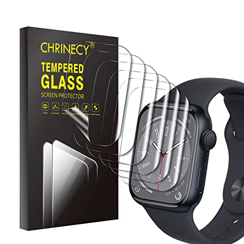 CHRINECY [6-Stück] Kompatibel mit Apple Watch Series 8/7 41mm Schutzfolie, Weich HD Klar Displayfolie, Flexible TPU, Anti-Kratz, Wasserdicht, Soft HD, Anti-Öl, Ultrabeständig von CHRINECY