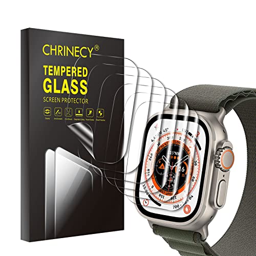 CHRINECY [6-Stück] Kompatibel mit Apple Watch Ultra 49mm Schutzfolie, Weich HD Klar Displayfolie, Flexible TPU, Anti-Kratz, Wasserdicht, Soft HD, Anti-Öl, Ultrabeständig [49mm] von CHRINECY