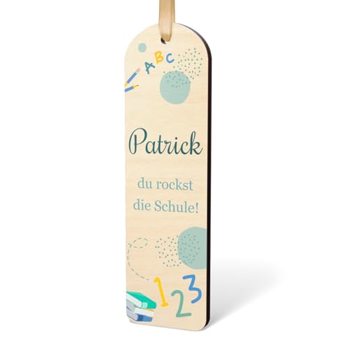 Personalisiertes Lesezeichen mit Namen & Motiv Auswahl - optimal als Einschulungsgeschenk | praktisches Geschenk für Schulkinder zur Einschulung - Buchzeichen aus Holz Personalisiertes Lesezeichen mit Namen & Motiv Auswahl - optimal als Einschulungsgeschenk | praktisches Geschenk für Schulkinder zur Einschulung - Buchzeichen aus Holz von CHRISCK design